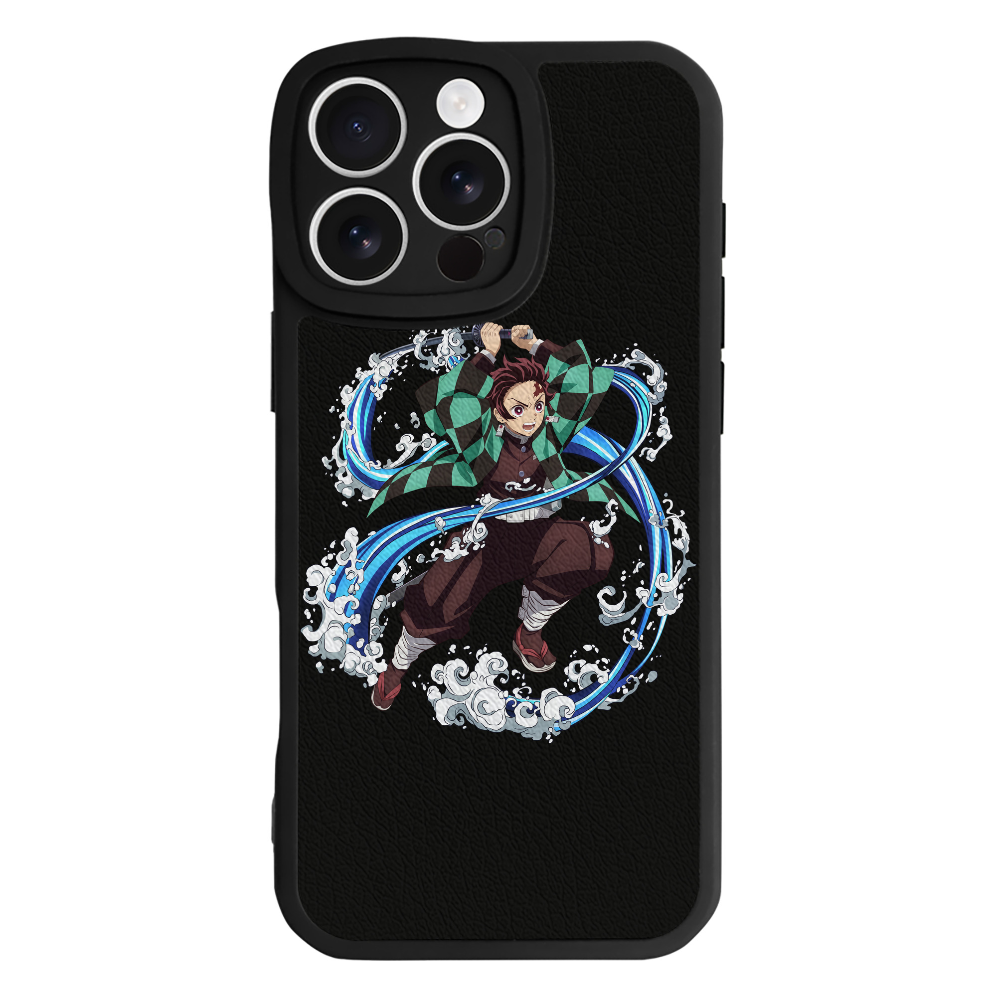 （画像用） 鬼滅の刃 竈門 炭治郎／かまど たんじろう Kamado Tanjirou 【iPhone 16シリーズ対応】シリコンスマホケース（レザー調） 材質：シリコン